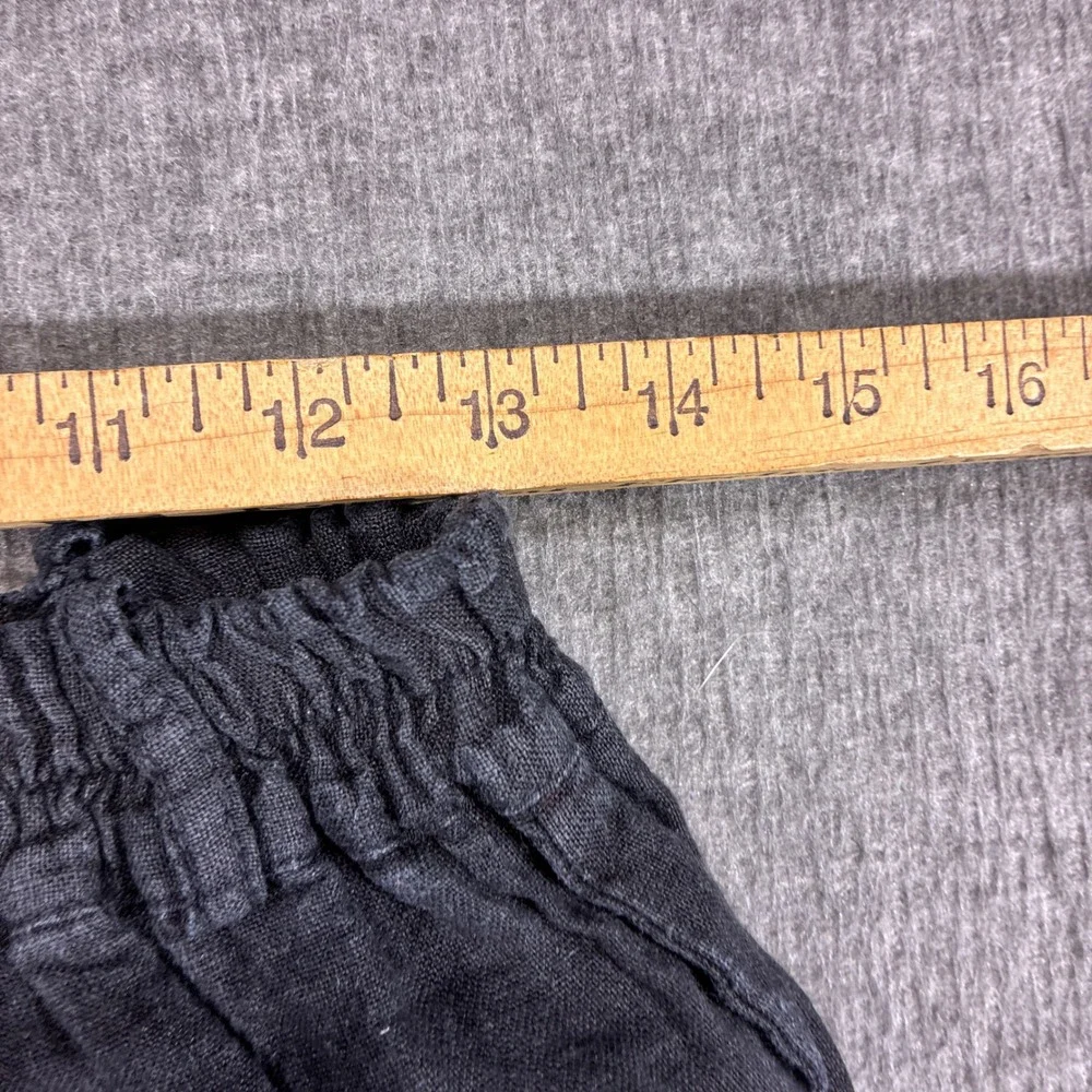 Lands Downunder Linen Pants Womens Medium Black Made in Italy Beach Summer